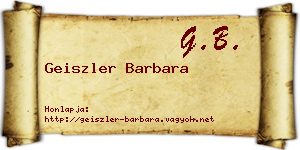 Geiszler Barbara névjegykártya